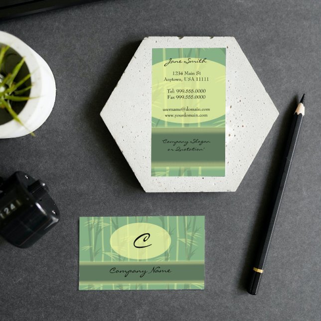 Cartão de visita de Monograma Chic Asiático (Asian Chic Monogram Business Card)