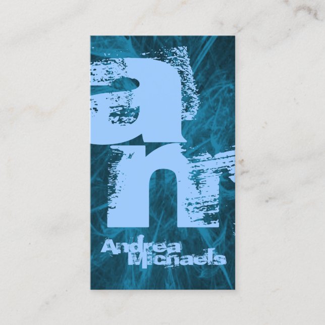 Cartão de visita de Monograma de Dois Tons (Frente)