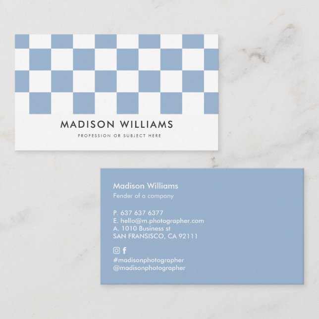 Cartão de visita de Monograma Mínimo Personalizado (Frente/Verso)