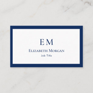 Cartão de visita de Monograma Moderno de luxo mini
