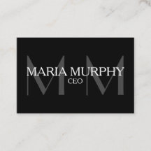 Cartão de visita de Monograma Moderno Profissional