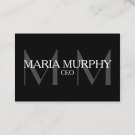 Cartão de visita de Monograma Moderno Profissional