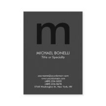 Cartão de visita de monograma negro da cinza moder