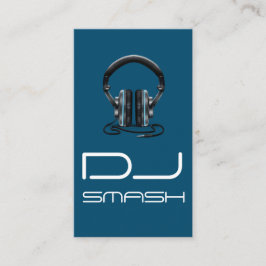 Cartão de visita de Música Azul DJ legal