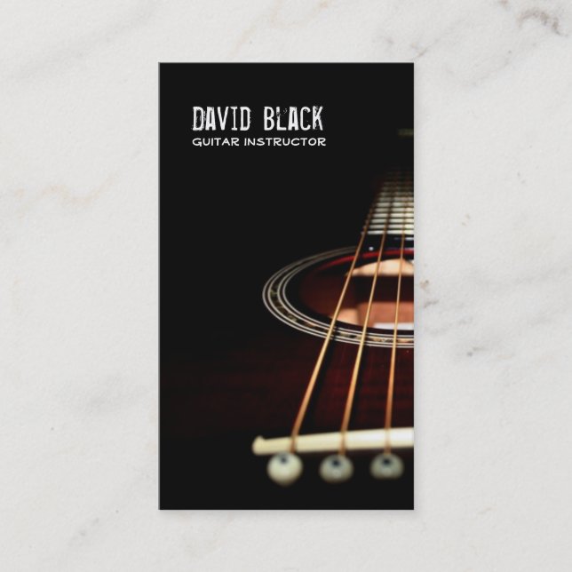 Cartão de visita de Música de Instrutor de Violão (Frente)