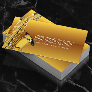 Cartão de visita de Música Dourada saxofone