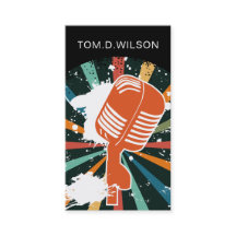 cartão de visita de música para cantor de microfon