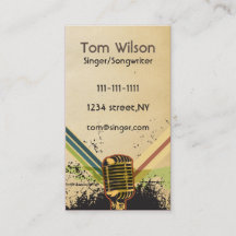 Cartão de visita de música para microfone russo