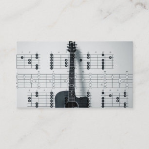 Cartão de visita de Músico Elegante com Nota Music