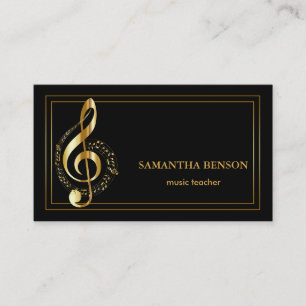 Cartão de visita de Músico Elegante com Nota Music