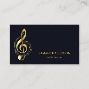 Cartão de visita de Músicos Elegante com Nota de M