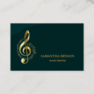 Cartão de visita de Músicos Elegante com Nota de M