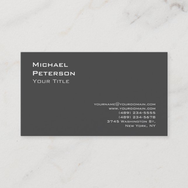 Cartão de visita de Na moda moderna da Cinza de  d (Frente)