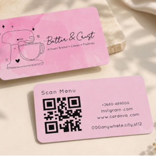 Cartão de Visita de Negócios Código QR da Padaria