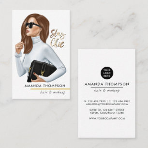 Cartão de Visita de Negócios de Beleza Chic Boss