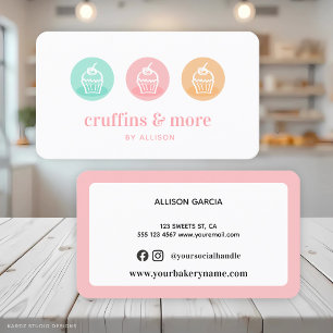 Cartão de Visita de Negócios de Cupcake Doce de Pa