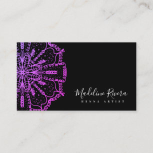Cartão de Visita de Negócios Mandala Henna Artista