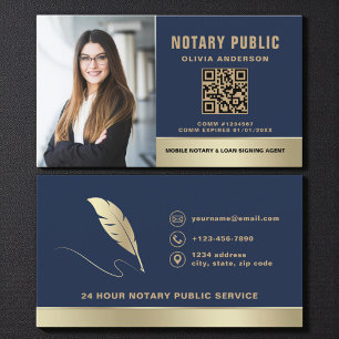 Cartão de Visita de Notário Público com Código QR 