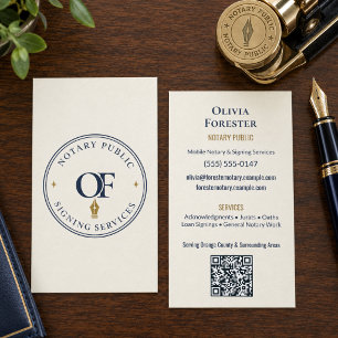 Cartão de Visita de Notário Público QR Code Profis