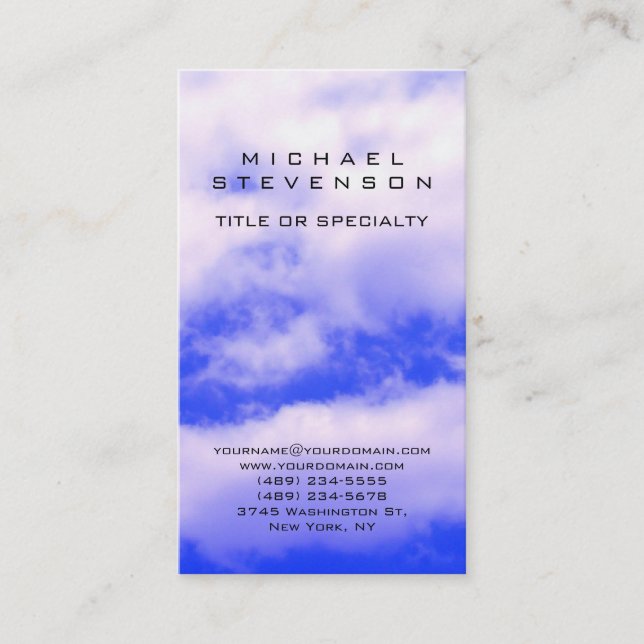 Cartão de visita de Nuvens Brancas do Céu Azul Atr (Frente)