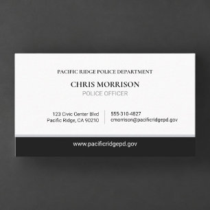 Cartão de visita de oficial de polícia 
