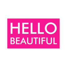 cartão de visita de olá rosa e simples moderno