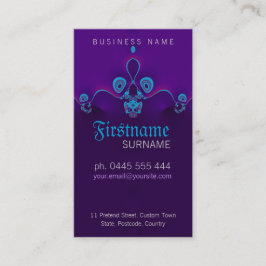 Cartão de visita de ondas circulares roxas