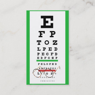 cartão de visita de optometrista de gráfico ocular