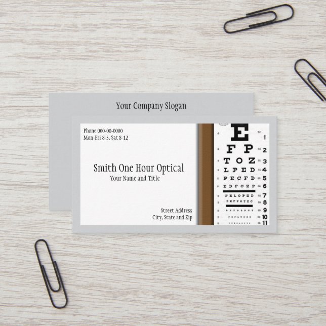 Cartão de visita de Optometristas (Frente/Verso In Situ)
