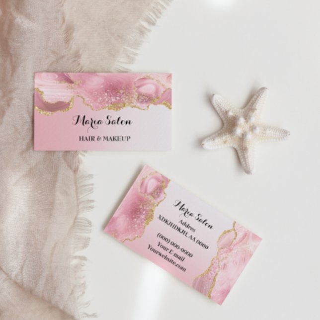 Cartão de visita de ouro brilhante rosa (Criador carregado)