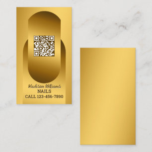 Cartão de visita de Ouro de Técnico de Nail QR