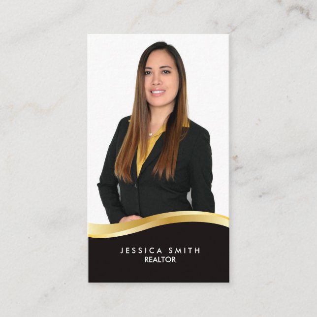 Cartão de visita de ouro imobiliário (Frente)