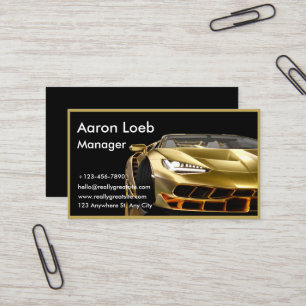 Cartão de visita de ouro legal para automóveis