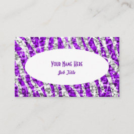 Cartão de visita de Oval Branco Puro de Zebra Glit