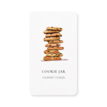 Cartão de visita de padaria com cookie em aquarela