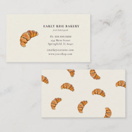 Cartão de visita de padaria Croissant aquarela