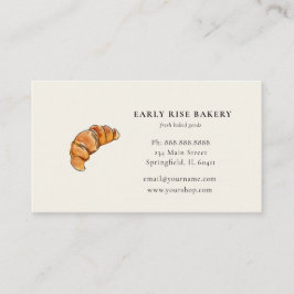 Cartão de visita de padaria Croissant aquarela