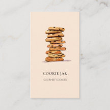 Cartão de visita de padaria de biscoitos aquarela