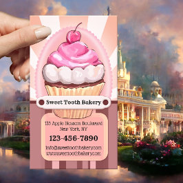 Cartão de Visita de Padaria de Cupcake Doce e Fofo