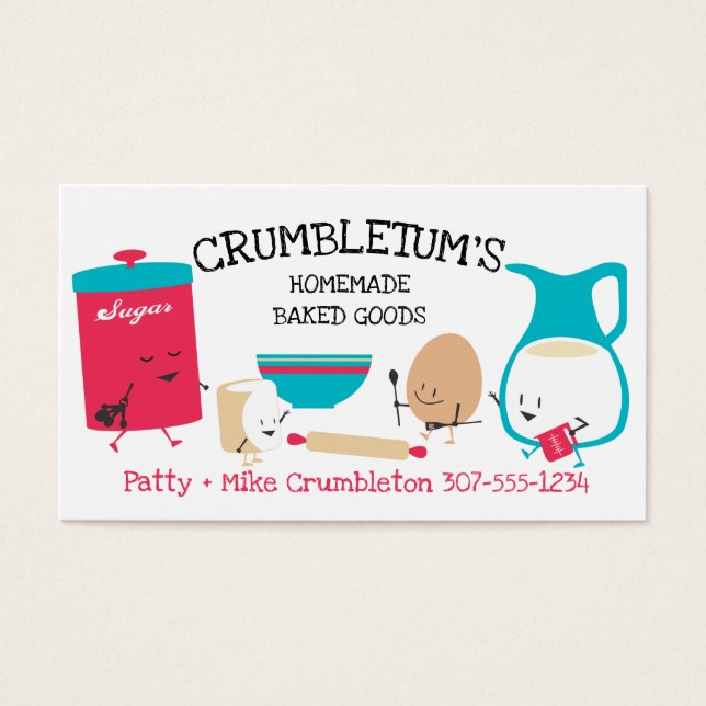 cartão de visita de padaria de manteiga de açúcar  (Frente)