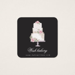 cartão de visita de padaria elegante de três camad