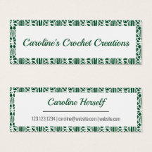 Cartão de visita de Padrão de Lace Crochet Branco 