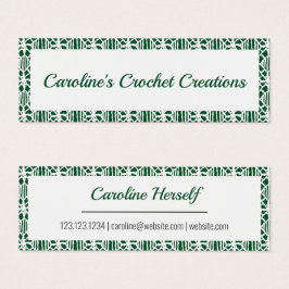 Cartão de visita de Padrão de Lace Crochet Branco