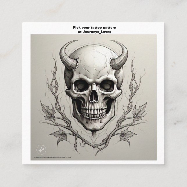 Cartão de visita de padrão de tatuagem (Verso)