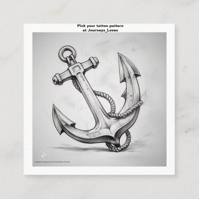 Cartão de visita de padrão de tatuagem (Verso)