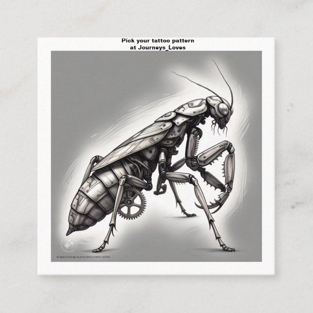 Cartão de visita de padrão de tatuagem (Frente)