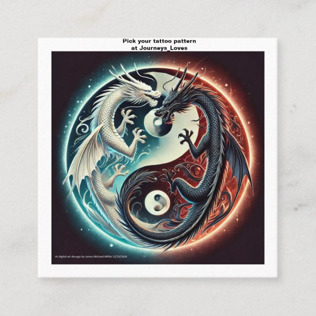 Cartão de visita de padrão de tatuagem (Frente)