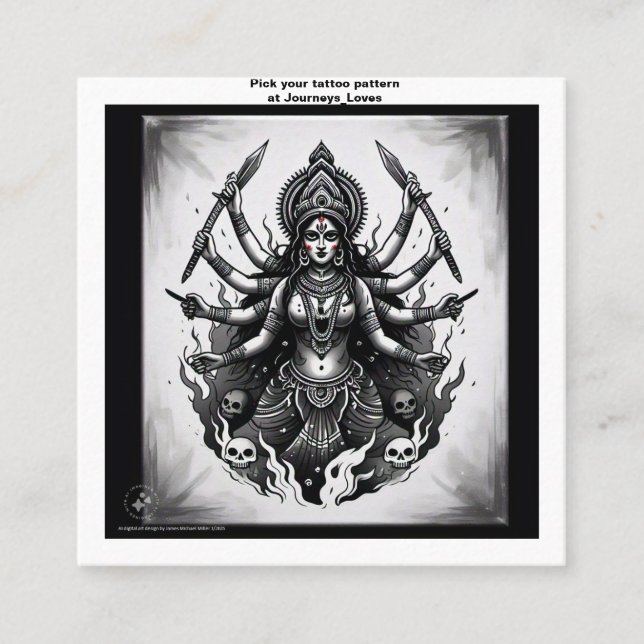 Cartão de visita de padrão de tatuagem (Frente)