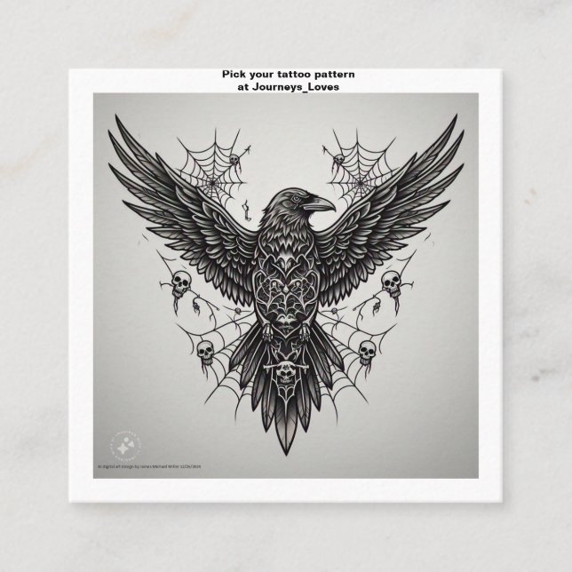 Cartão de visita de padrão de tatuagem (Frente)