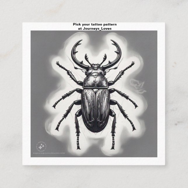 Cartão de visita de padrão de tatuagem (Verso)